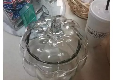 Clear Glass Pumpkin Jar
